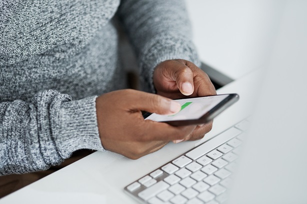 person checking phone